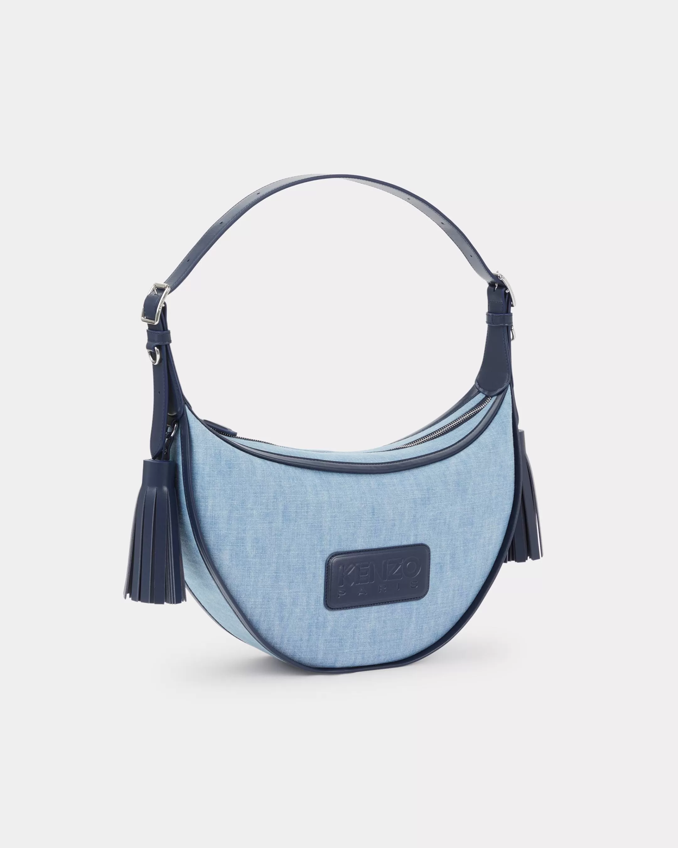 Sale Bolso hobo mediano ' 18' de piel y denim Mujer Bolsos Mujer | Novedades