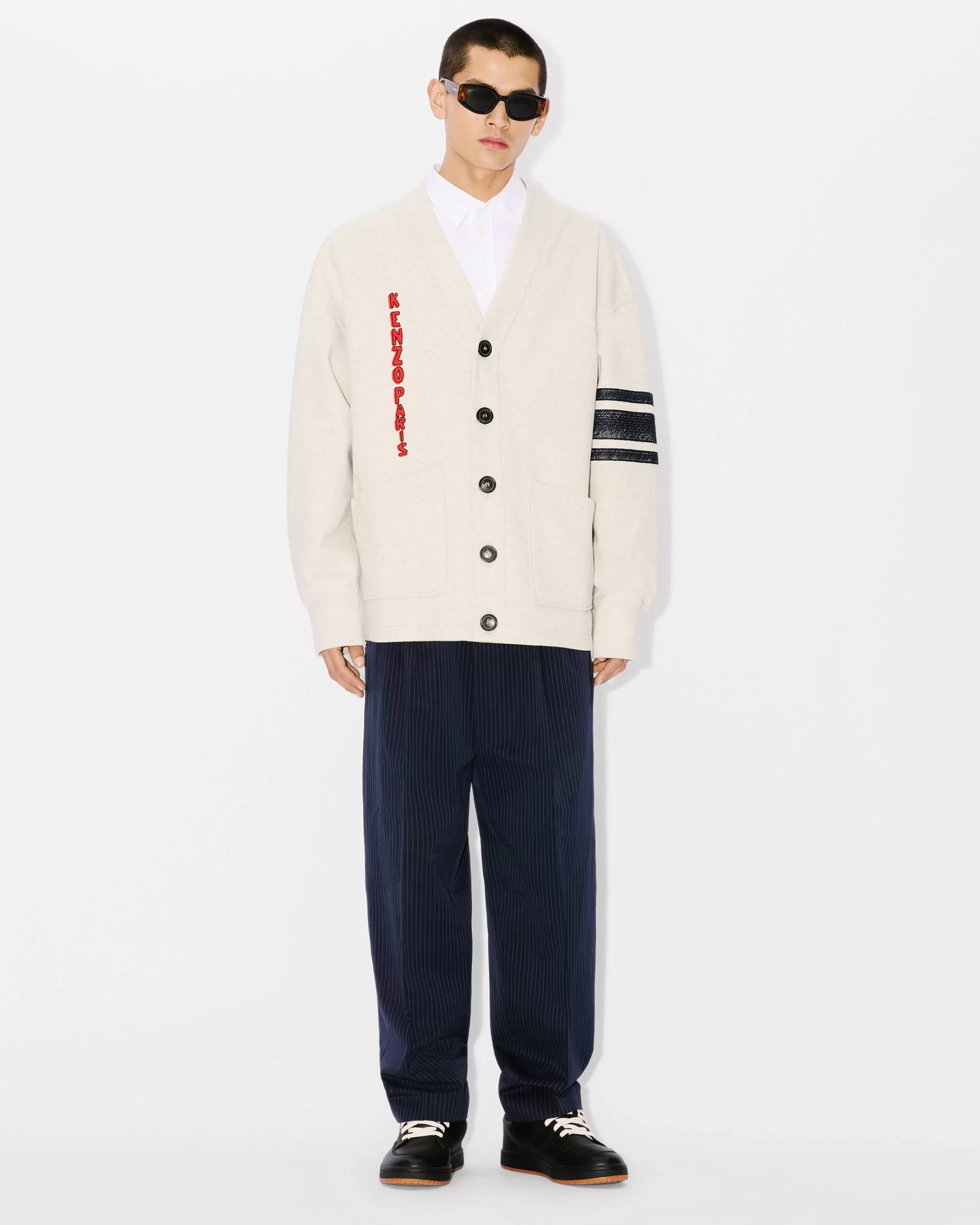 Best Sale Cárdigan superoversize con bordado ' Drawn Varsity' Hombre Sudaderas y Hoodies | Novedades