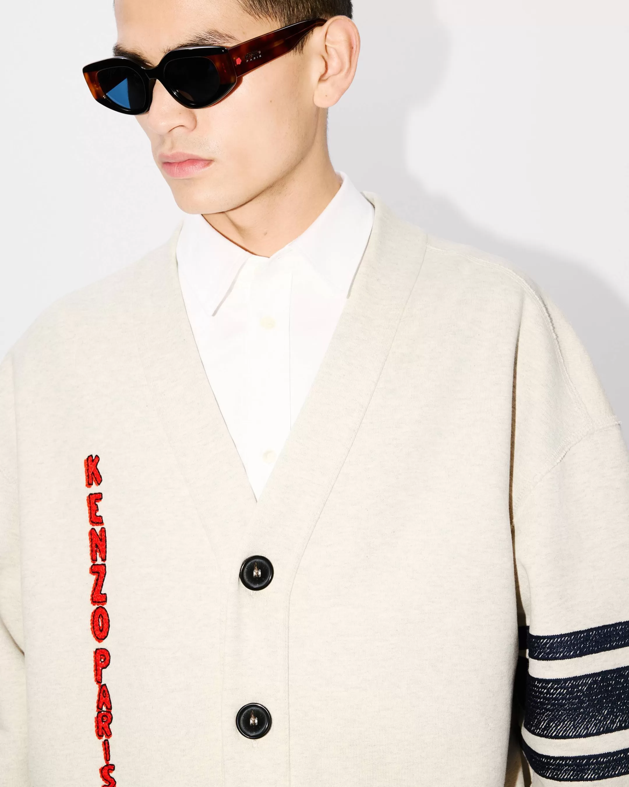 Best Sale Cárdigan superoversize con bordado ' Drawn Varsity' Hombre Sudaderas y Hoodies | Novedades