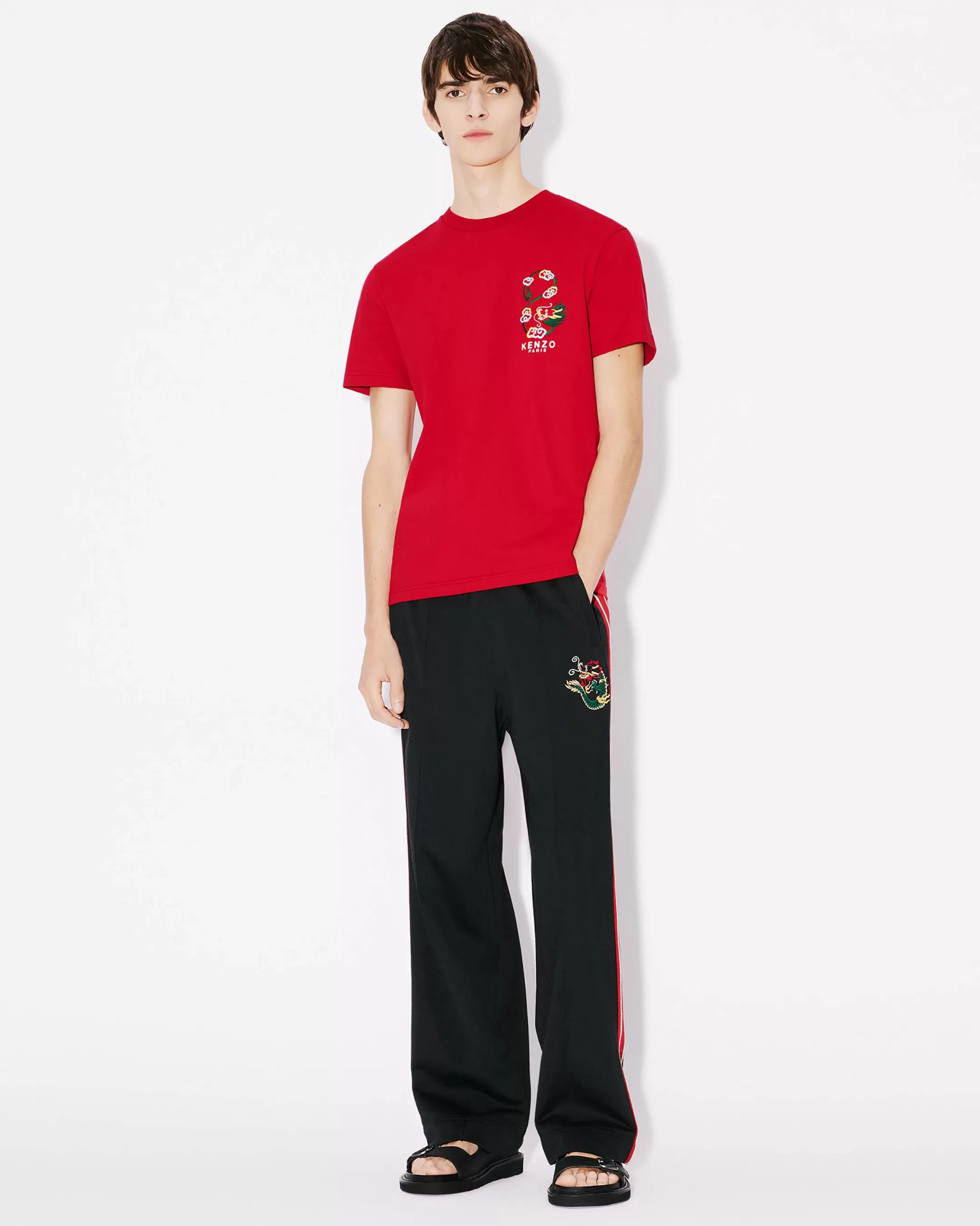 Online Camiseta de corte slim bordada 'Year of the Dragon' Mujer/Hombre Camisetas y Polos | Regalos