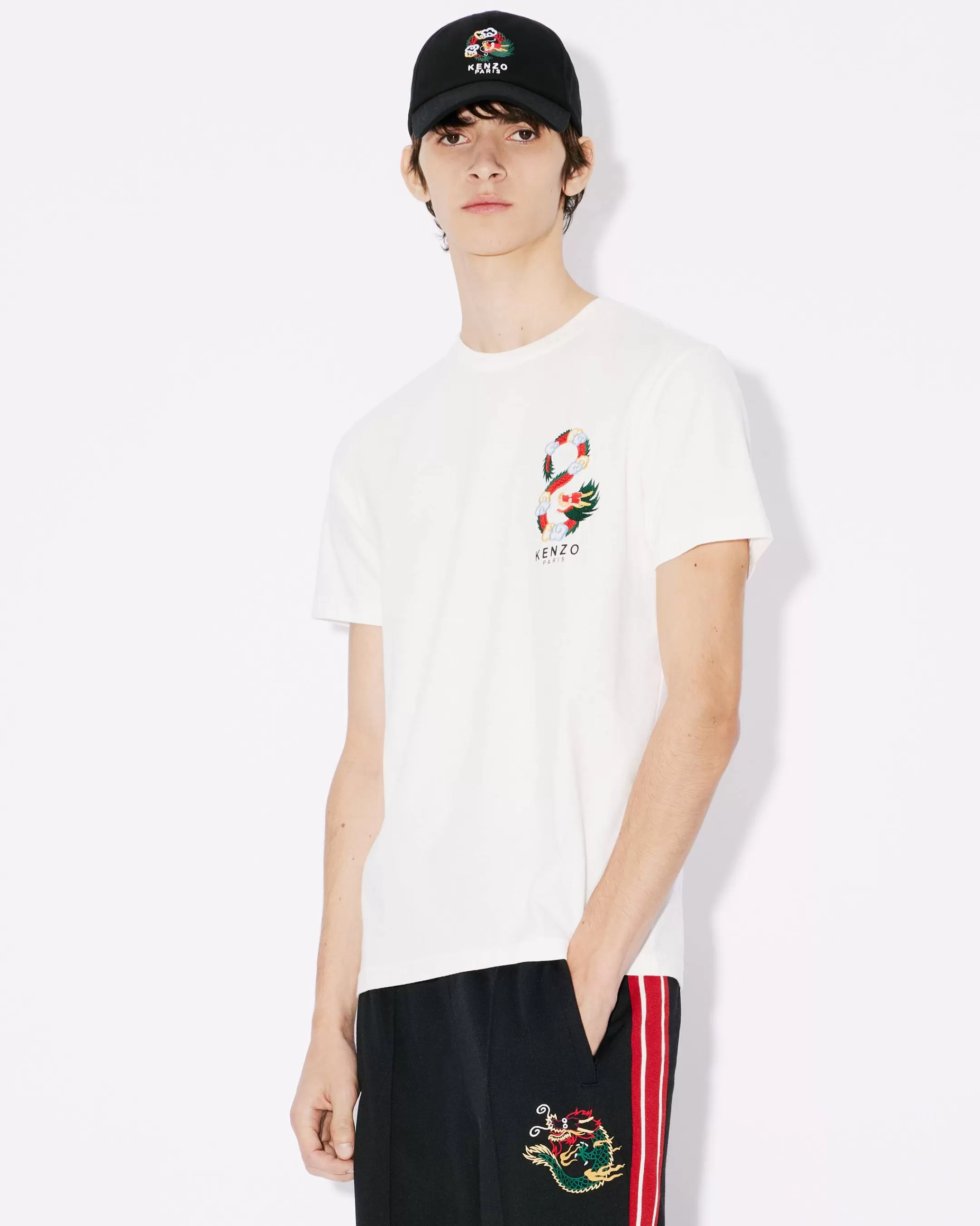 Flash Sale Camiseta de corte slim bordada 'Year of the Dragon' Hombre Camisetas y Polos