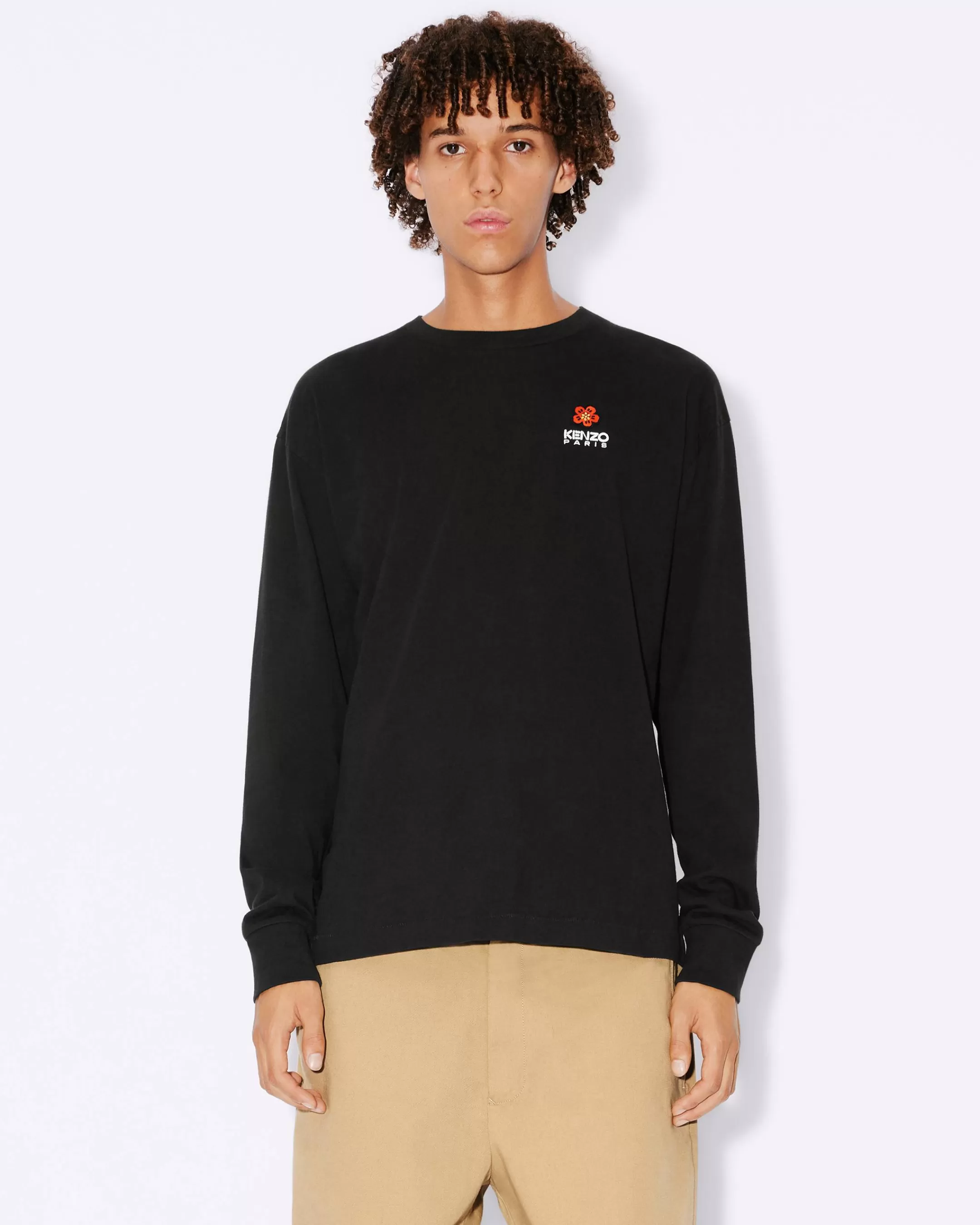 Store Camiseta de manga larga con escudo 'Boke Flower' bordado Hombre Camisetas y Polos | Boke Flower