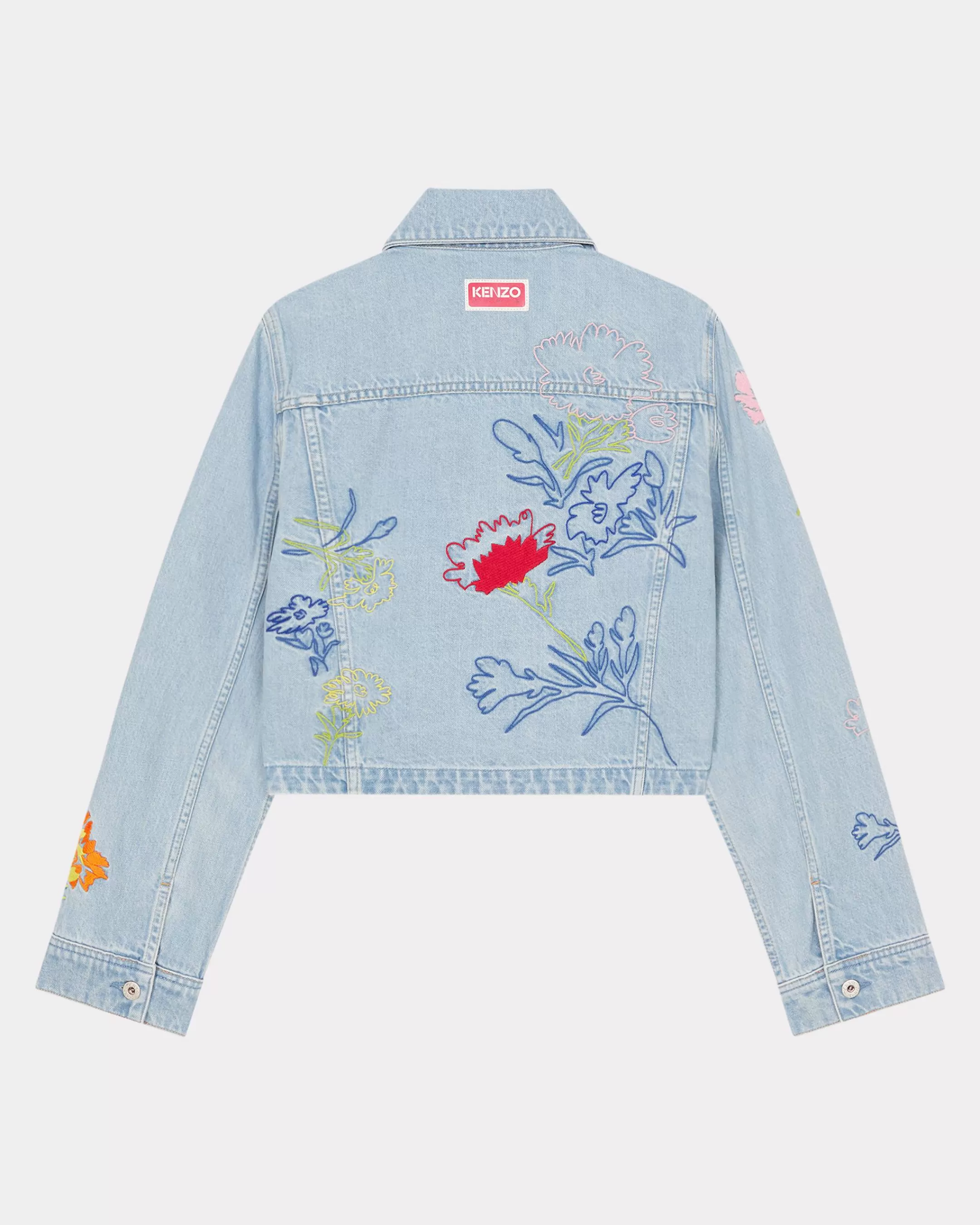 Clearance Cazadora trucker bordada ' Drawn Flowers' Mujer Denim | Chaquetas y Abrigos