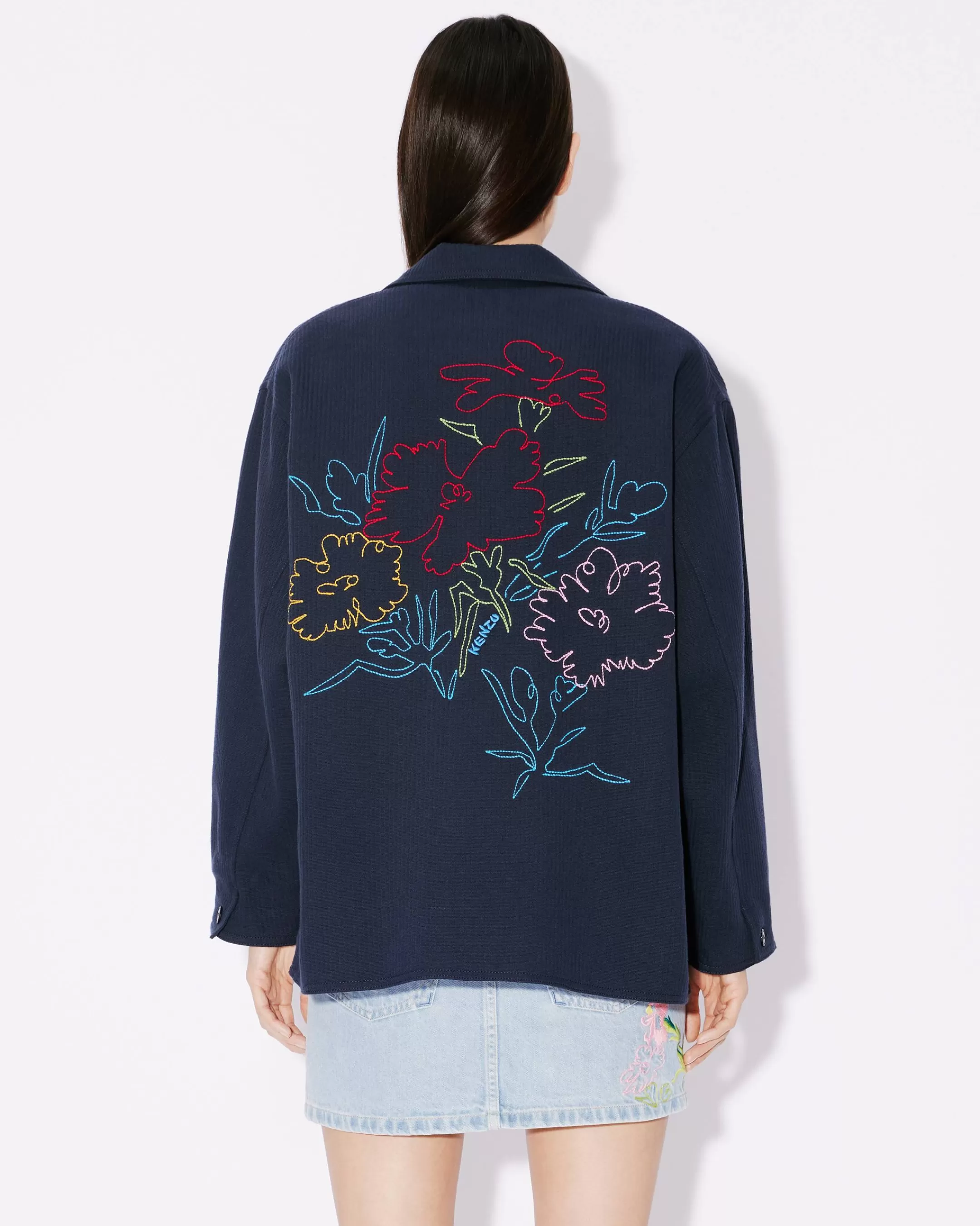 Online Chaqueta de estilo worker bordada ' Drawn Flowers' Mujer Tailoring | Chaquetas y Abrigos