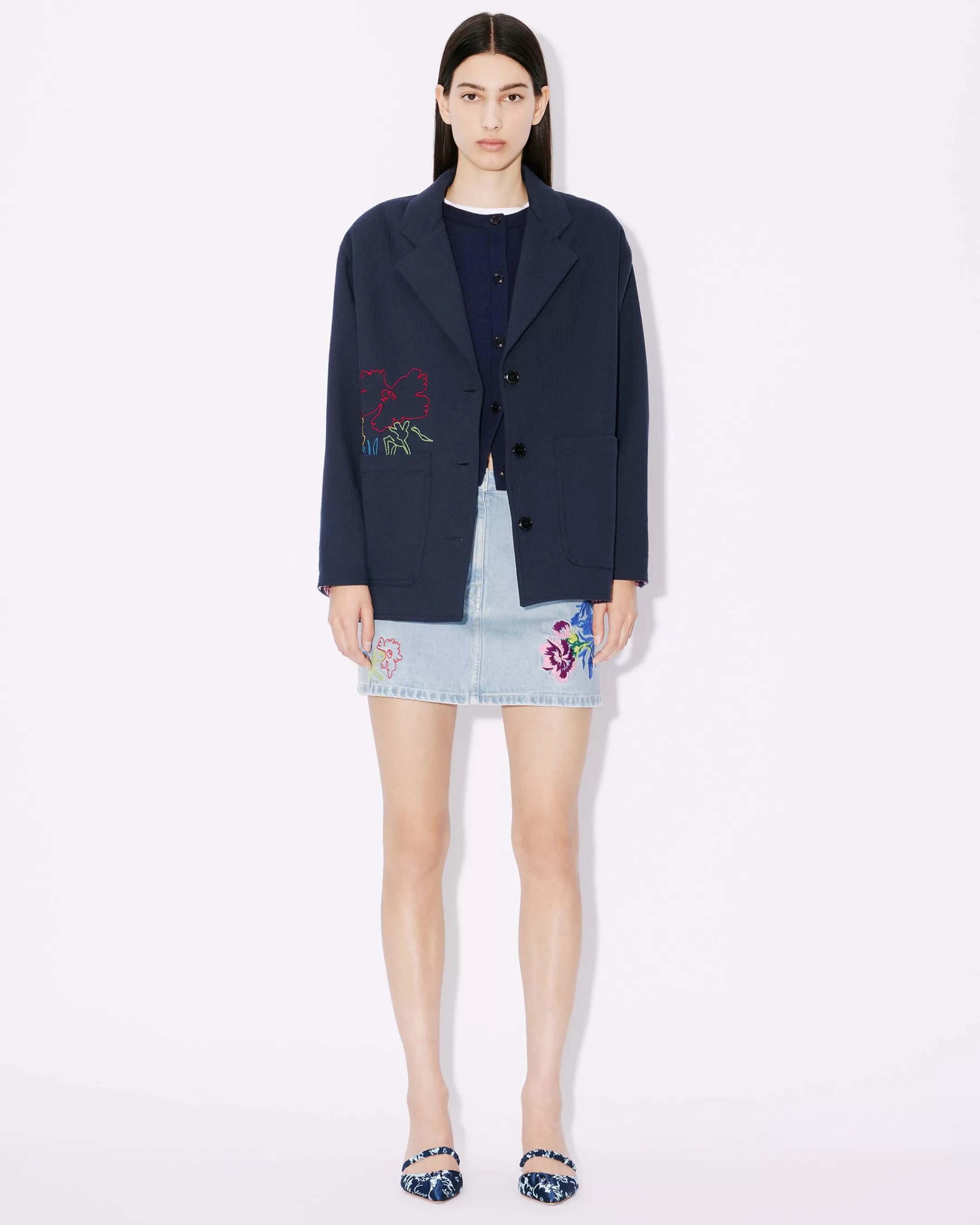 Online Chaqueta de estilo worker bordada ' Drawn Flowers' Mujer Tailoring | Chaquetas y Abrigos