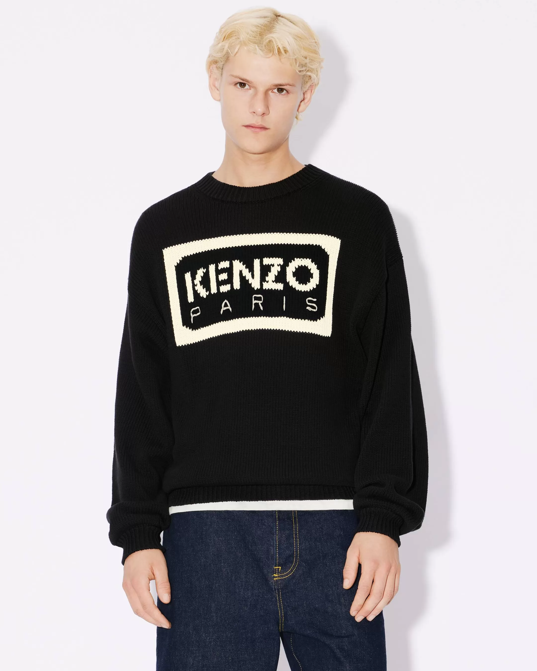 Online Jersey bicolor con logotipo ' Paris' bordado Hombre Jerseis | Novedades