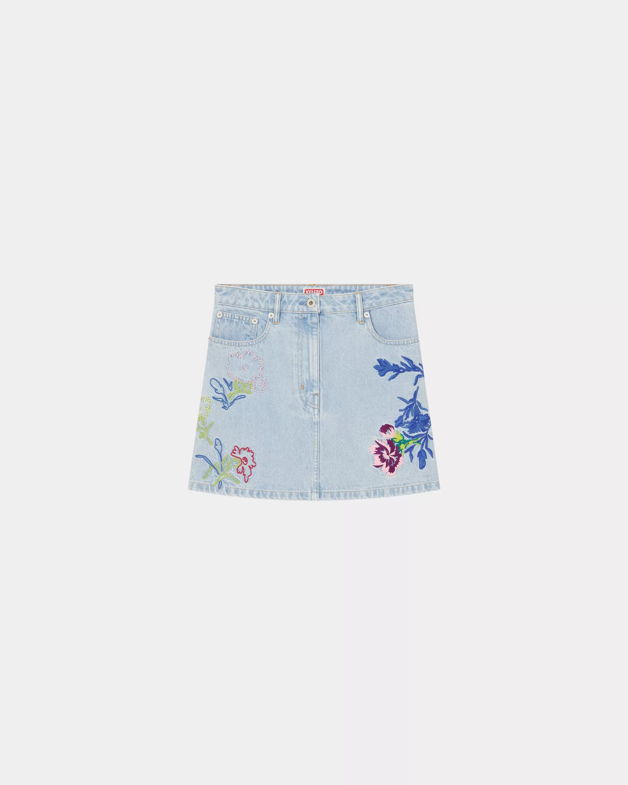 Online Minifalda bordada ' Drawn FLowers' Mujer Denim | Vestidos y Faldas