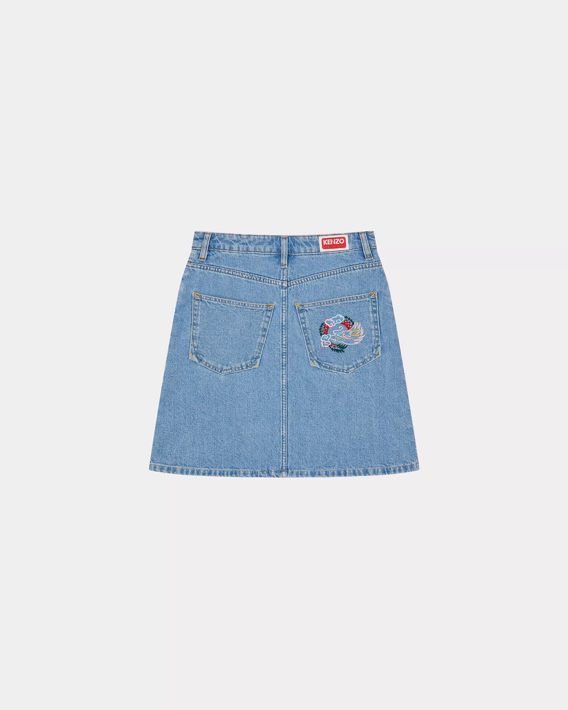Fashion Minifalda de tejido denim japonés con bordado 'Year of the Dragon' Mujer Denim | Vestidos y Faldas