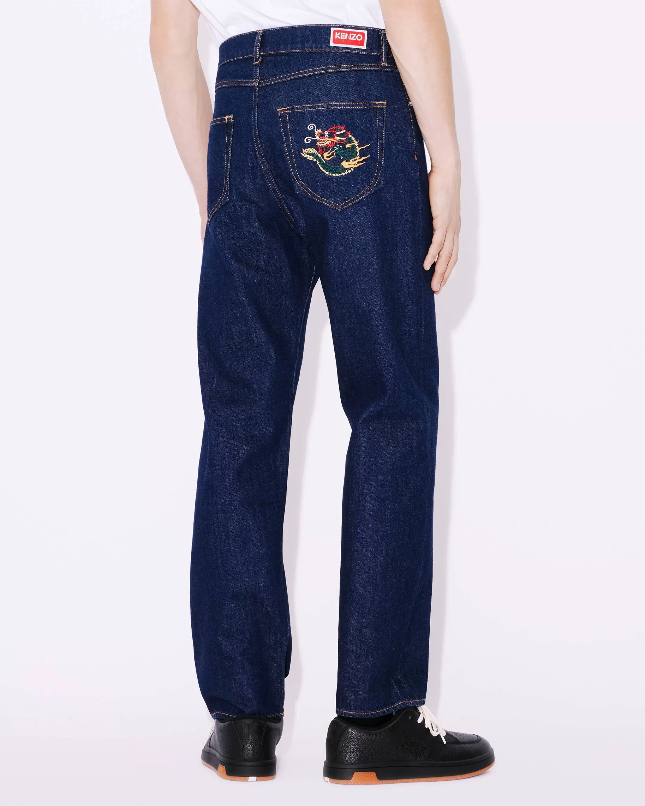 Sale Pantalón vaquero cropped de corte recto ASAGAO 'Year of the Dragon' Mujer/Hombre Denim | Pantalones