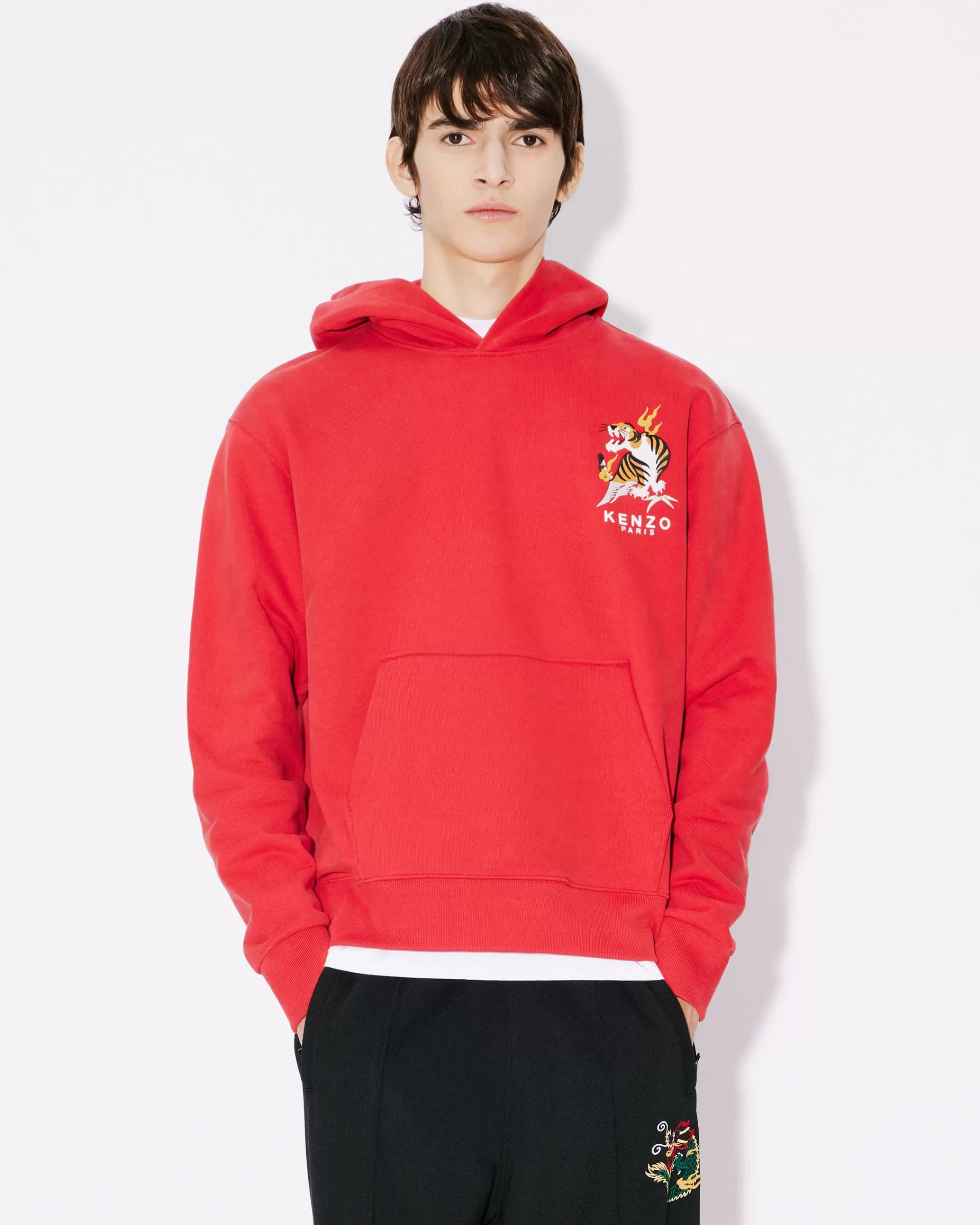 Clearance Sudadera clásica bordada ''Year of the Dragon' con capucha Hombre Sudaderas y Hoodies