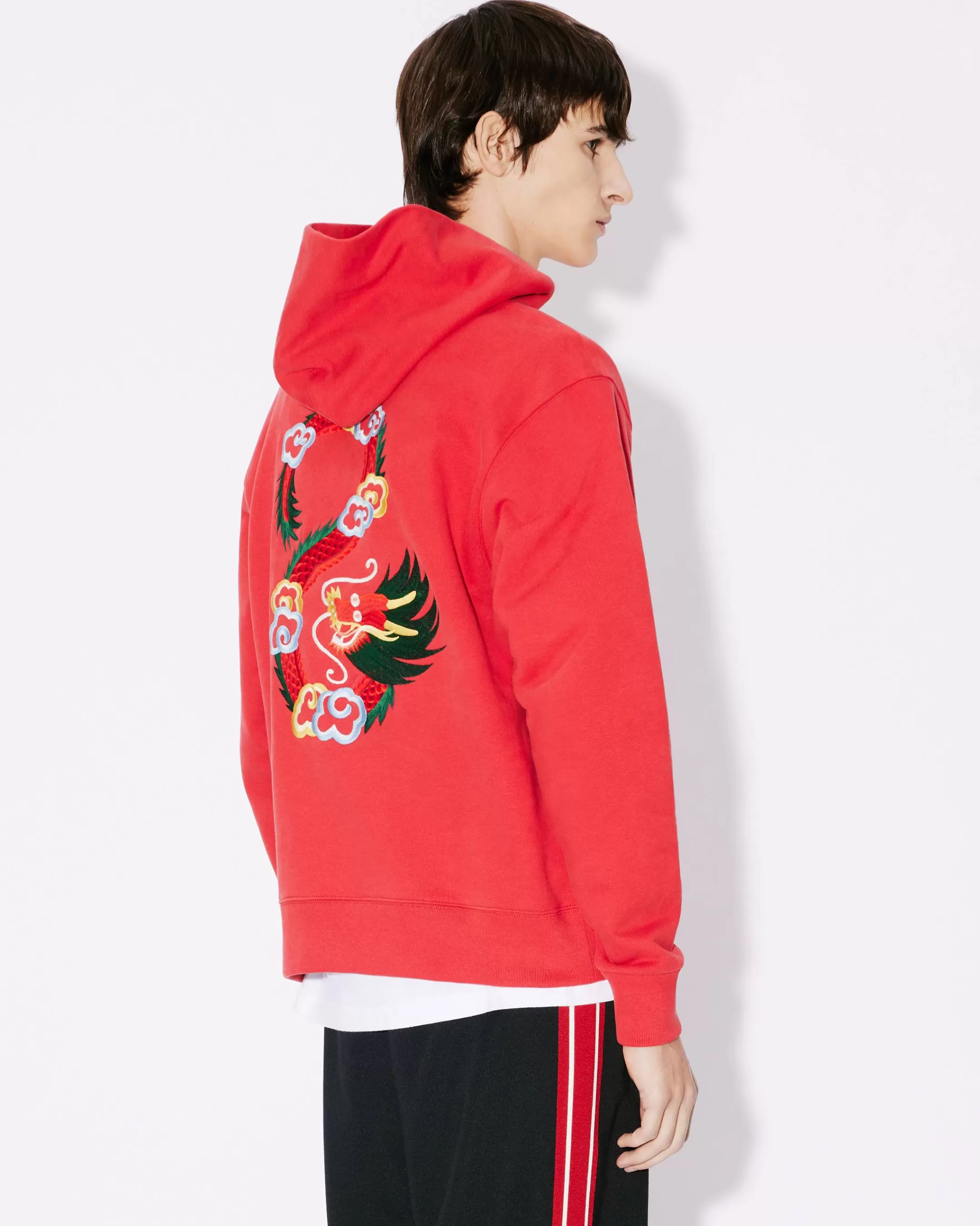 Clearance Sudadera clásica bordada ''Year of the Dragon' con capucha Hombre Sudaderas y Hoodies