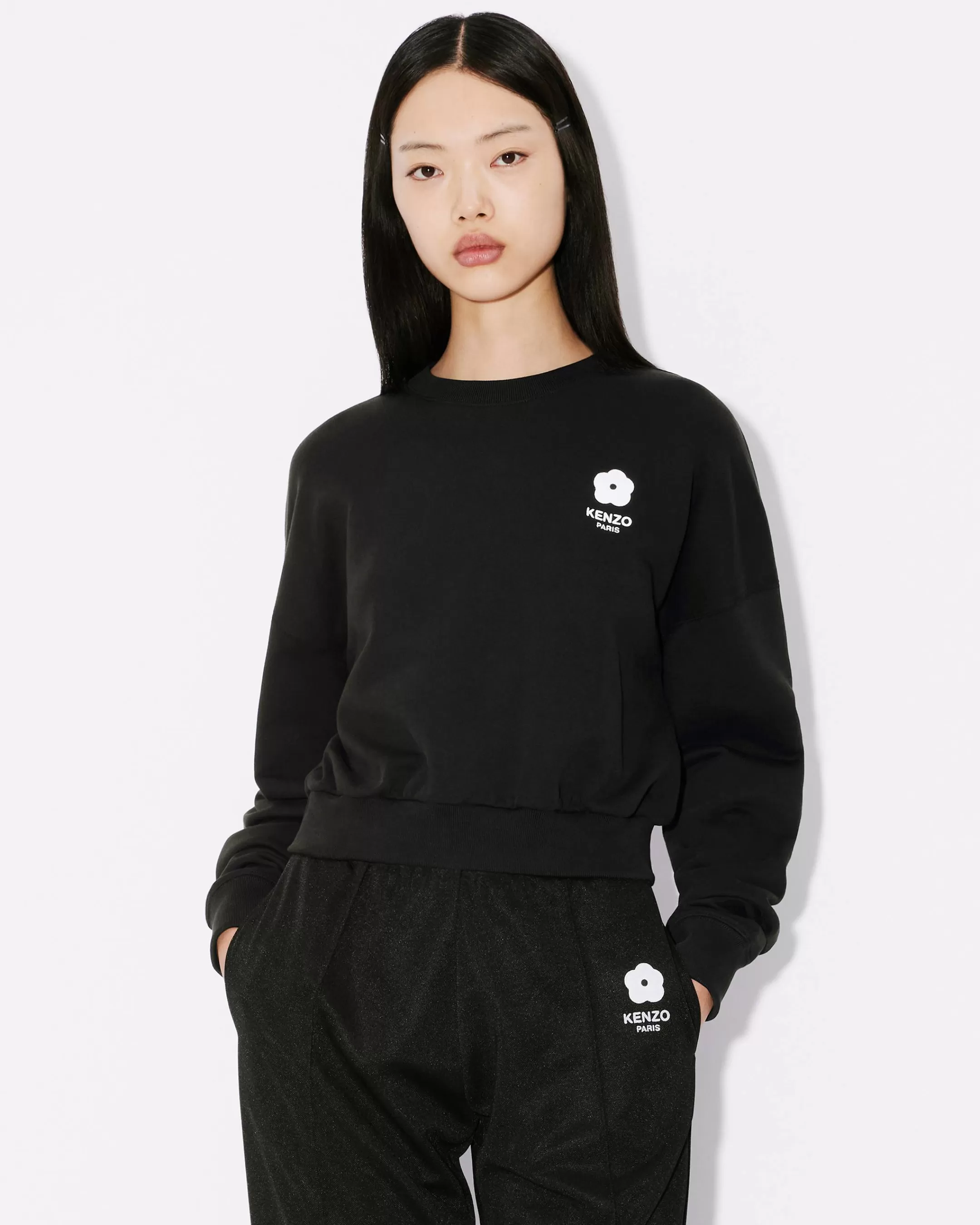 Cheap Sudadera corta bordada 'Boke Flower 2.0' Mujer Sudaderas y Hoodies