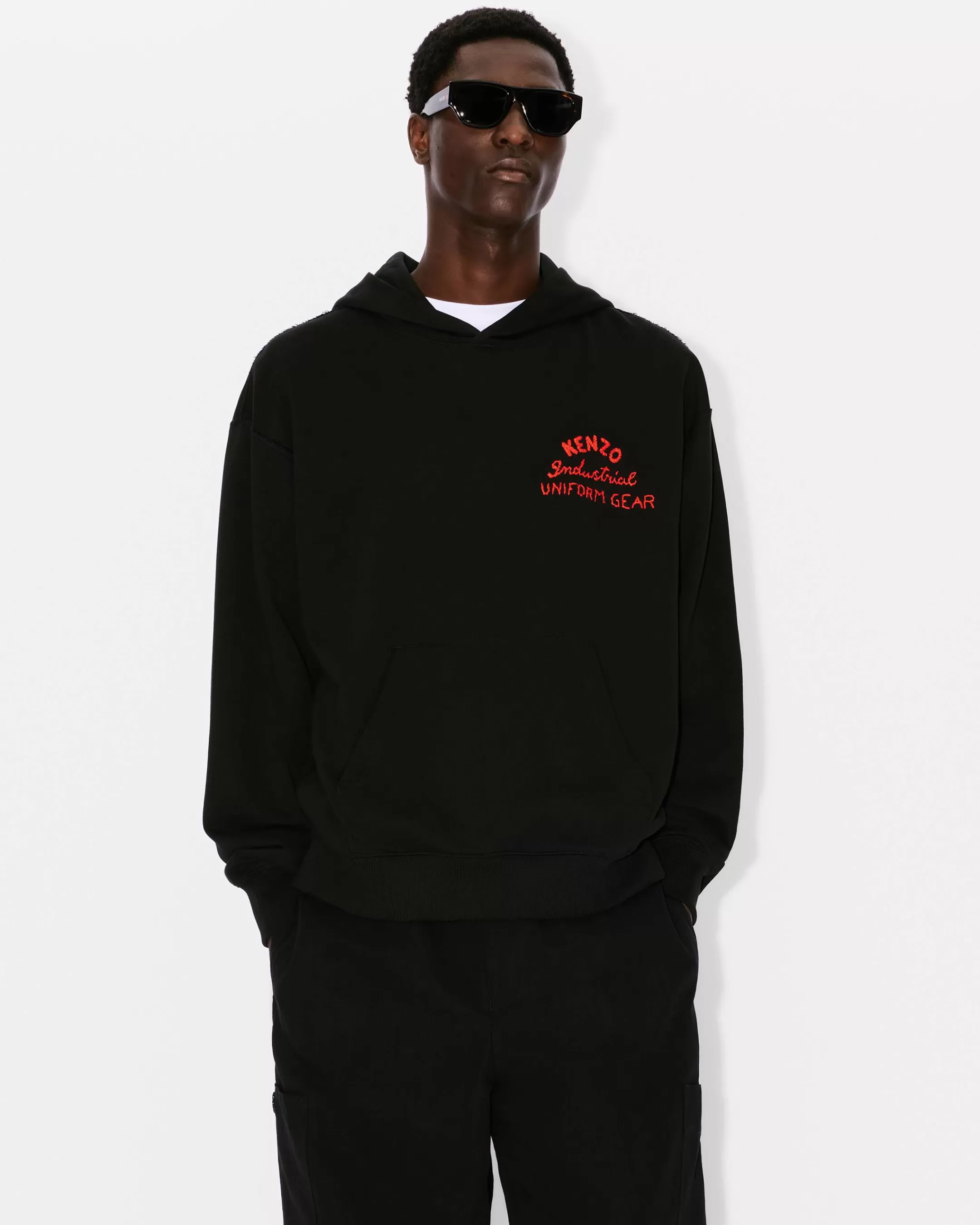 Best Sale Sudadera oversize con capucha y bordado ' Drawn Varsity' Hombre Sudaderas y Hoodies | Novedades