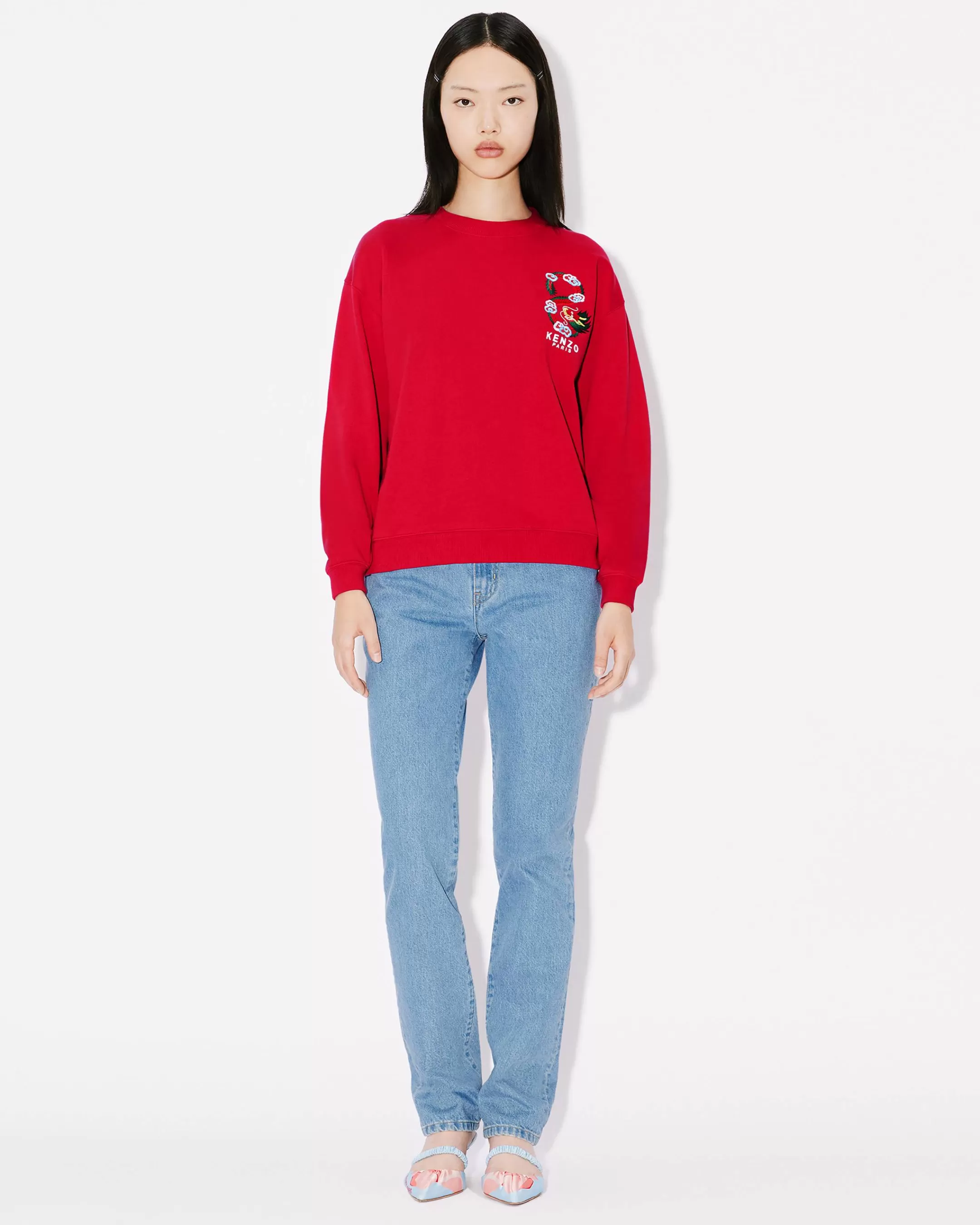 New Sudadera regular con motivo 'Year of the Dragon' bordado Mujer Sudaderas y Hoodies