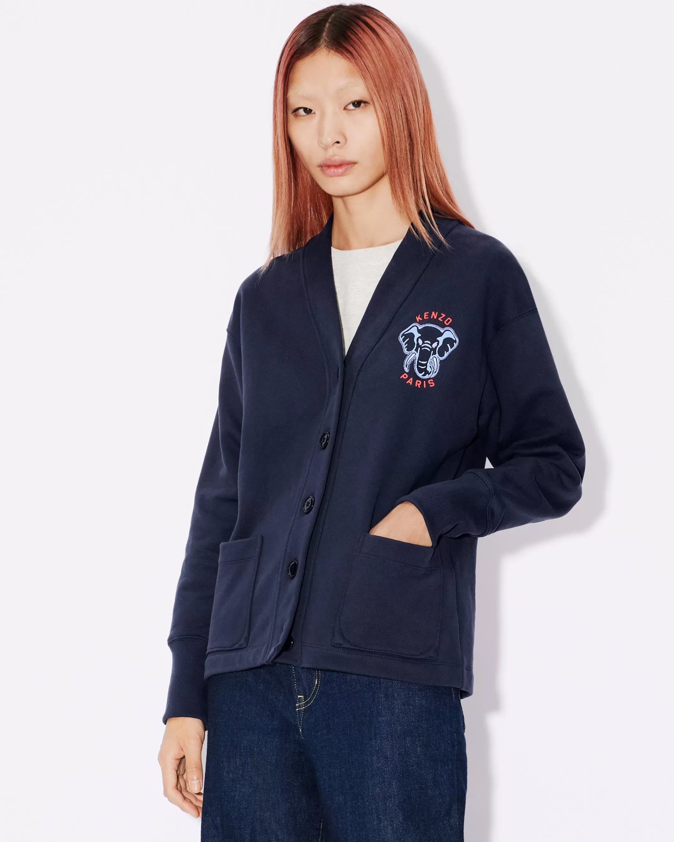 Best Sudadera tipo rebeca bordada ' Éléphant' Mujer Sudaderas y Hoodies