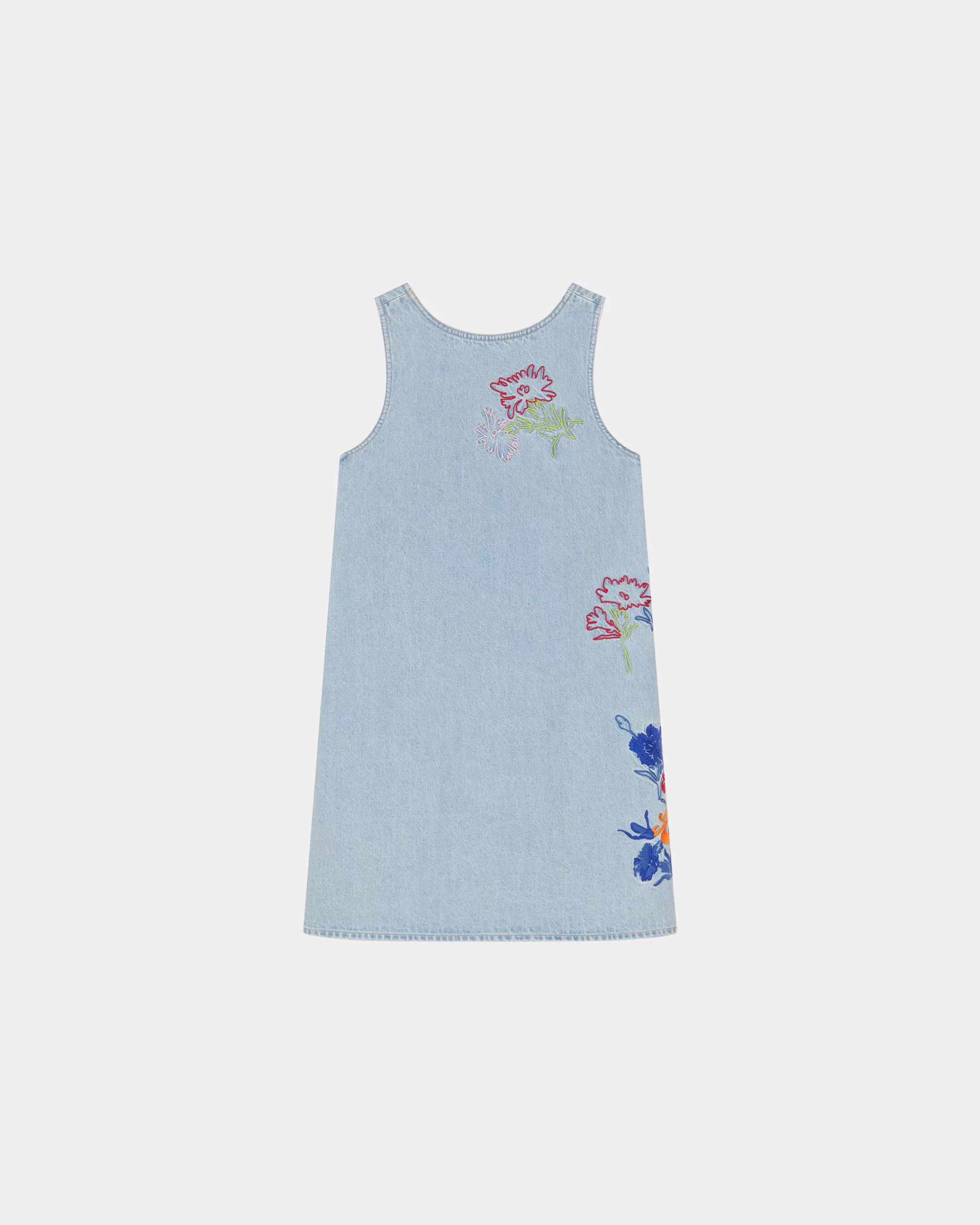 Sale Vestido sin mangas bordado ' Drawn Flowers' Mujer Denim | Vestidos y Faldas